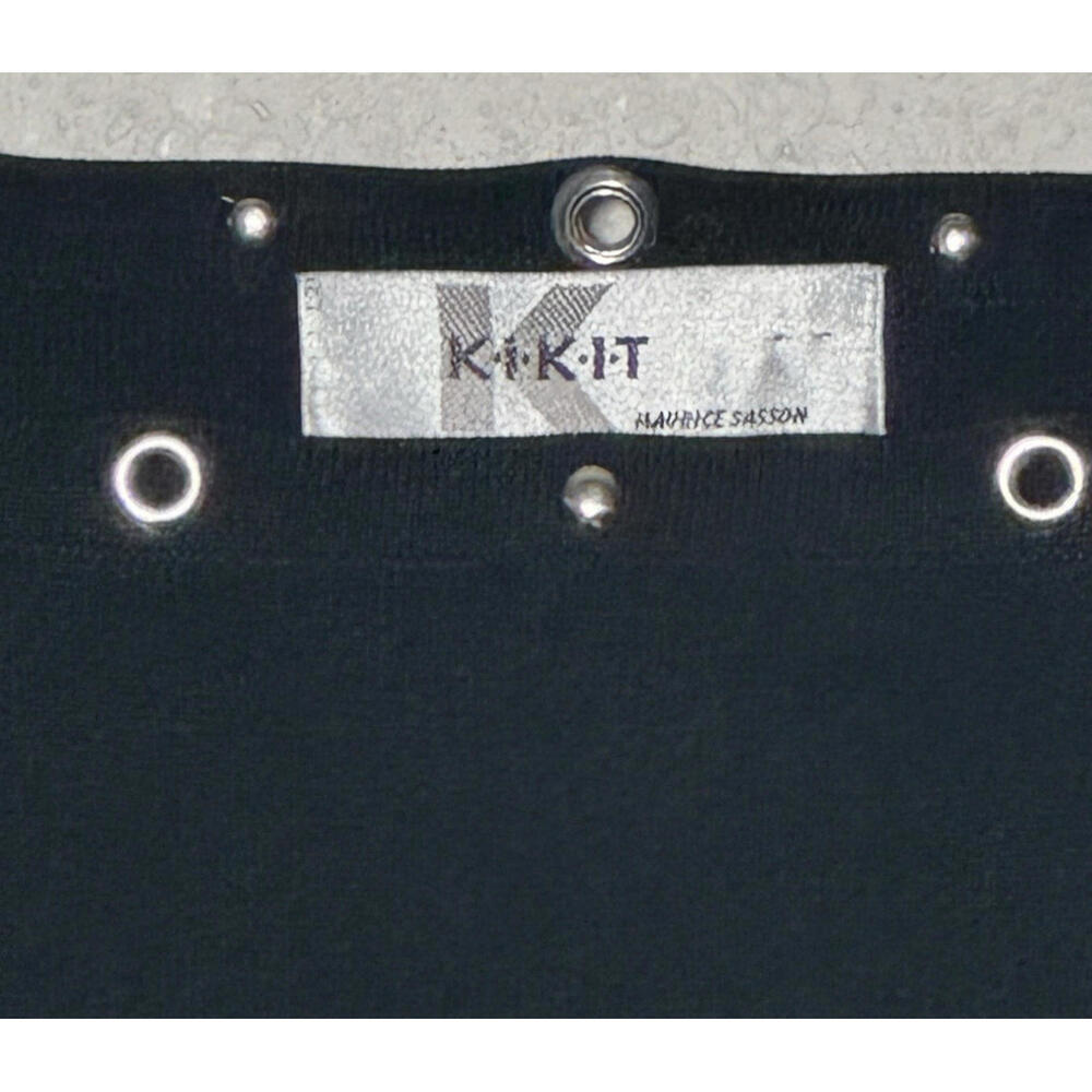 Kikit Womens top Extra Large Black Silver Grommet Disc Trim Edgy Office Work - Picture 2 of 15